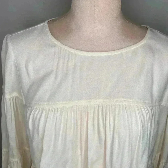 MADEWELL Cream Teared  Button Back Blouse Womens Size Medium - Picture 2 of 7